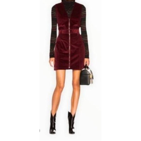 Veronica Beard Orial Corduroy Zip-Front Mini Dress in Burgundy NWT – Size 10 - Picture 10 of 10